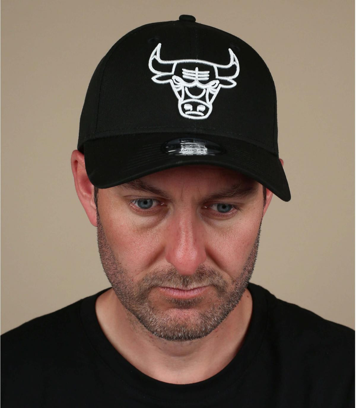 Cap Bulls schwarz weiß Cap NBA League Ess 940 Bulls black white